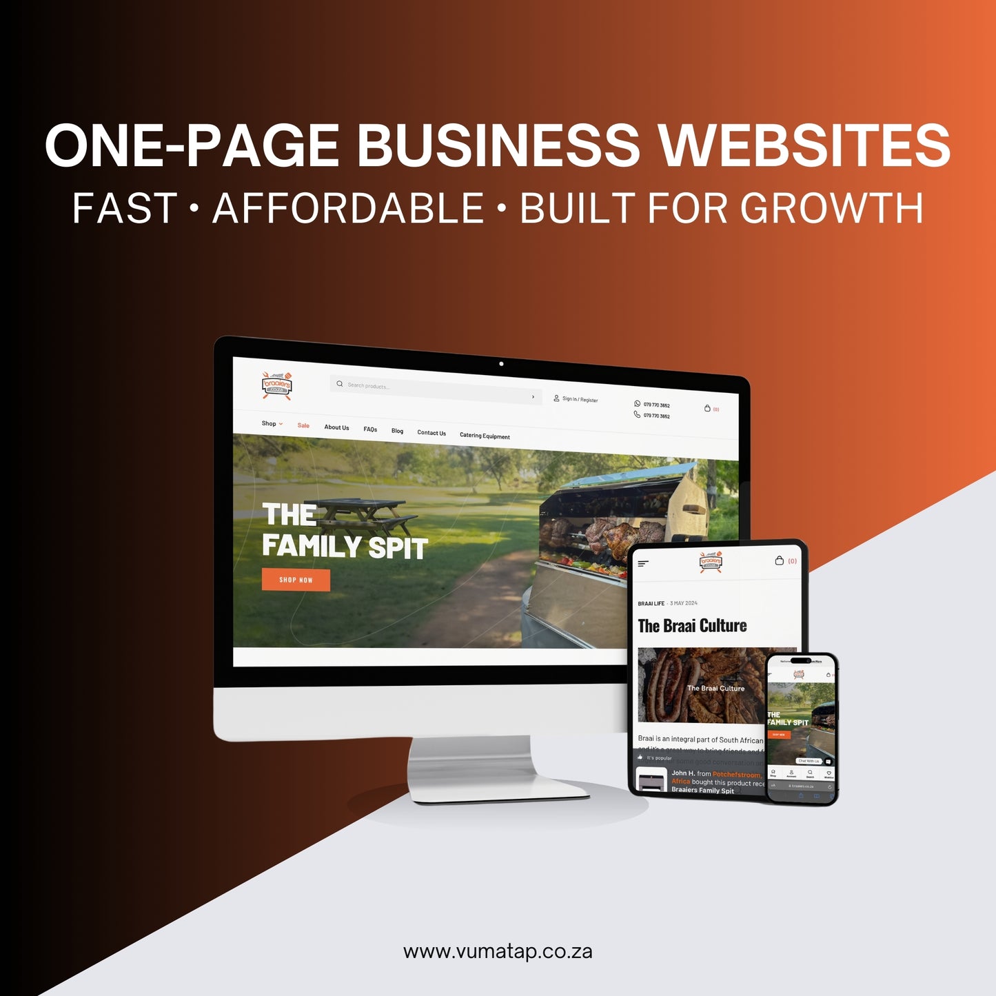 VumaTap One-Page Business Website